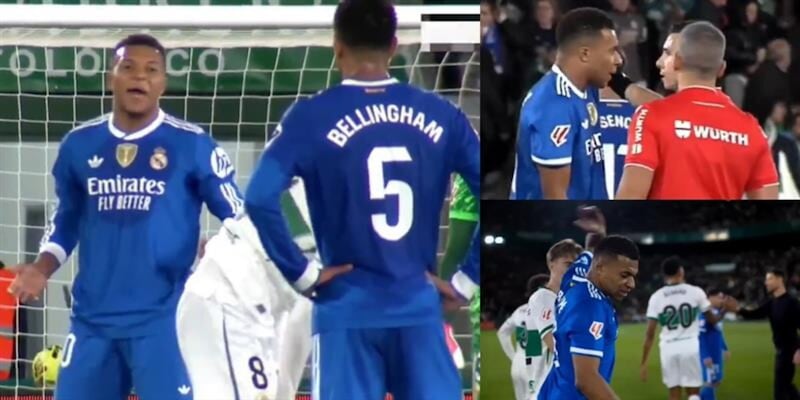 Mbappé critica Bellingham e l'arbitro durante la partita Elche–Real Madrid