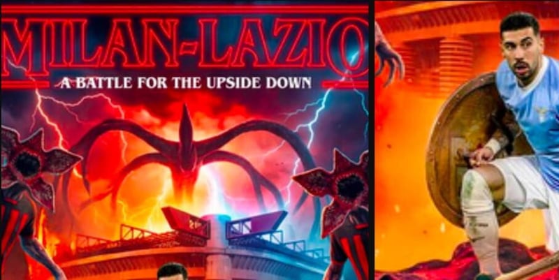 Milan-Lazio: la locandina a tema Stranger Things accende i tifosi