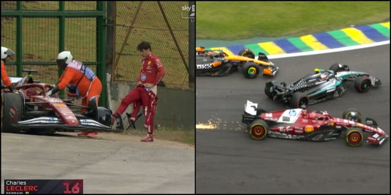 Leclerc si sfoga dopo l’incidente a Interlagos: frustrazione e ritiro dalla gara in Brasile