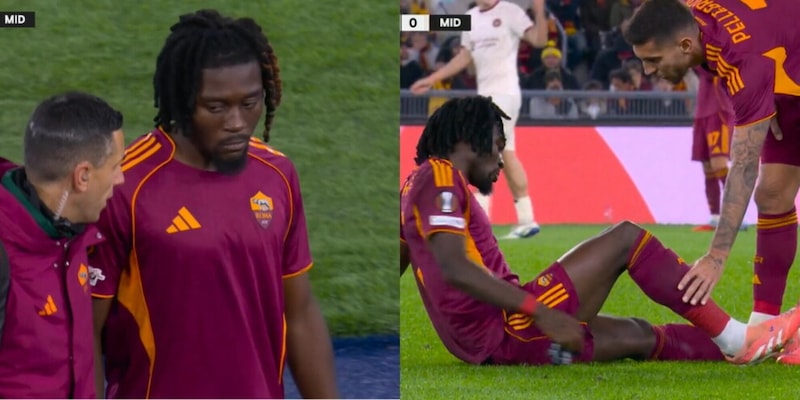 Infortunio del centrocampista della Roma all'Olimpico nella partita Europa League