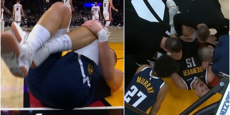 Nikola Jokic infortunato al ginocchio: i Nuggets trionfano 112‑107 contro i Heat