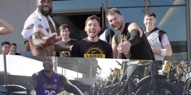 Luka Doncic sorprende i Lakers con oltre 100 biciclette per Natale