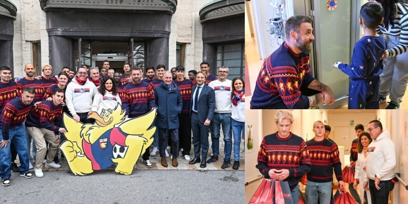 De Rossi porta sorrisi ai bambini dell'Ospedale Gaslini: visita natalizia del Genoa