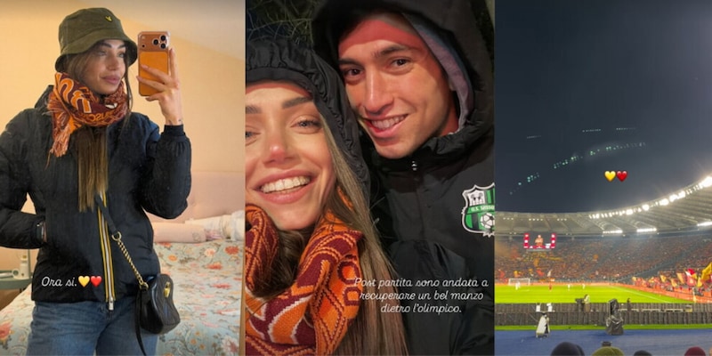 Roma‑Sassuolo: la fidanzata in Curva Sud, il giocatore per Grosso e l'ex “Uomini e Donne” con la sciarpa giallorossa