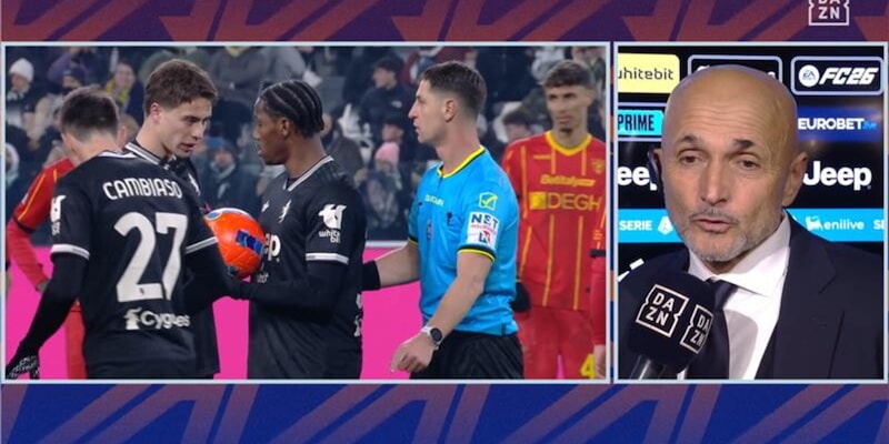 Spalletti in collera: la sua reazione al rigore di David in finale Juventus‑Lecce