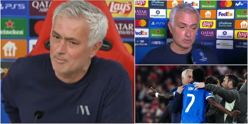 Mourinho accusa Vinicius di infuriar 60.000 persone e il Benfica di razzismo dopo la Champions League