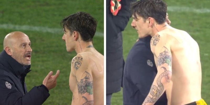 Il tecnico del Bologna elogia l’attaccante Udinese in un gesto inaspettato