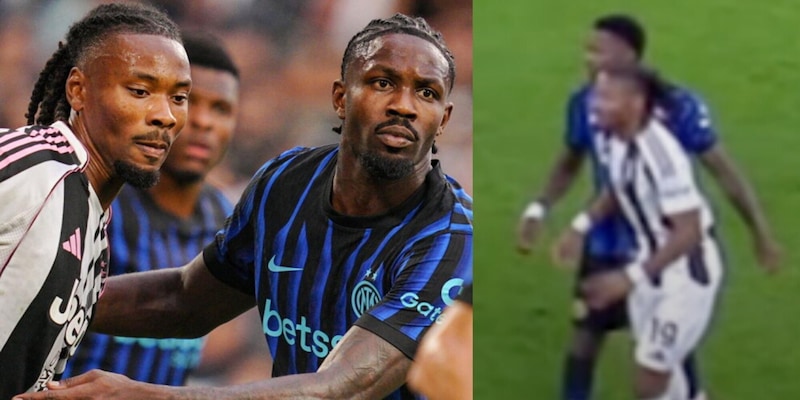 Inter‑Juventus: un episodio di spallata di Marcus Thuram verso Képhren
