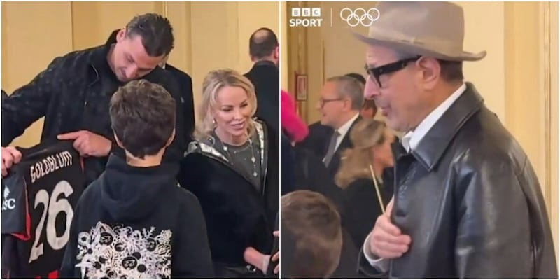 Ibrahimović regala a Jeff Goldblum una maglia del Milan personalizzata