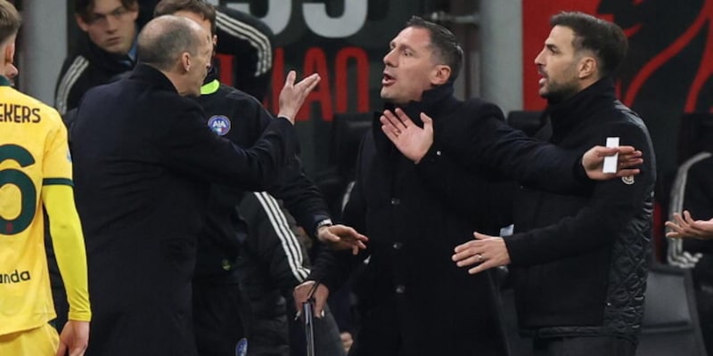 Allegri e Fabregas si confrontano: scambio di commenti prima della conferenza stampa dopo la partita Milan–Como